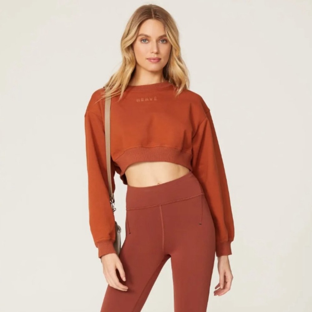 Herve Leger Small Crop Logo Sweatshirt